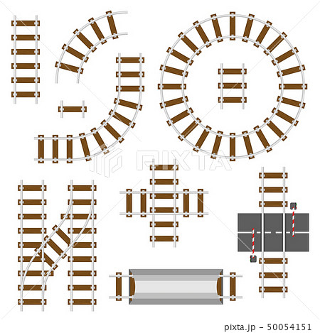 Railway Structural Elements Top View Railroad Stock Illustration