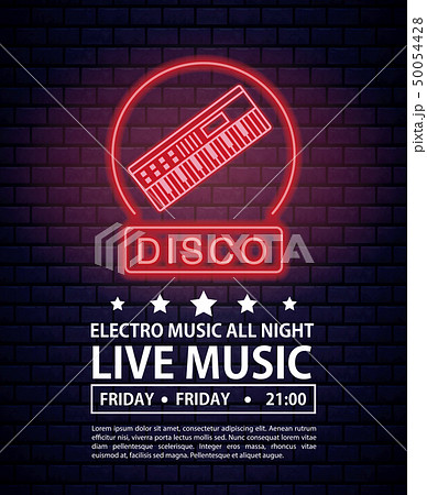 Disco electro music invitation poster Disco electro music invitation poster 50054428