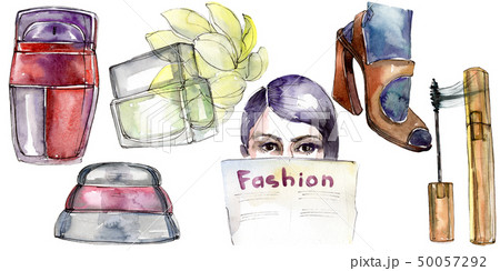 Fashionable sketch glamour illustration in a watercolor style isolated element. Watercolour 50057292