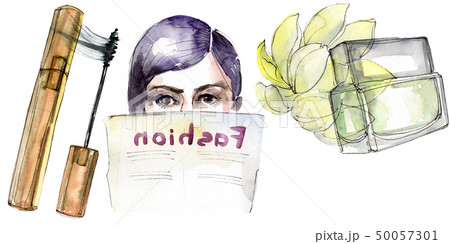 Fashionable sketch glamour illustration in a watercolor style isolated element. Watercolour Fashionable sketch glamour illustration in a watercolor style isolated element. Watercolour 50057301