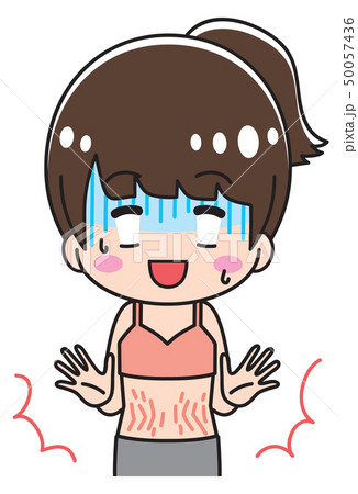 肉割れに驚く若い女性 50057436