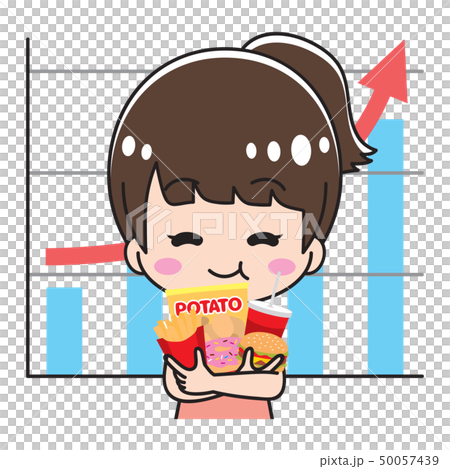 体重が増える若い女性　ダイエット 50057439