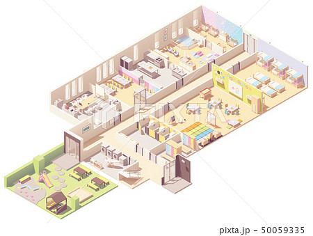 Vector Kindergarten cross-section Vector Kindergarten cross-section 50059335