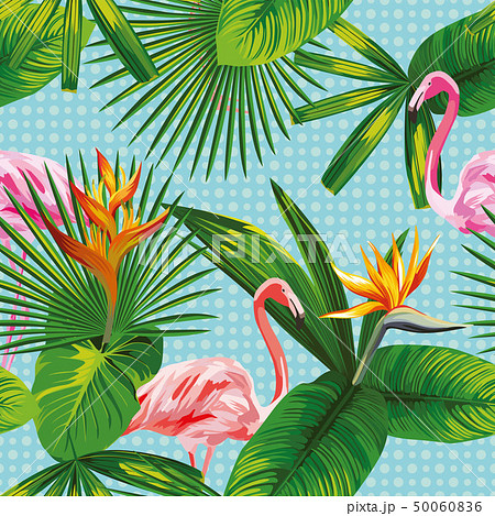 tropical leaves and flowers seamless flamingo tropical leaves and flowers seamless flamingo 50060836