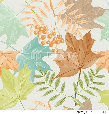 Autumn leaves and rowan pattern 50060914