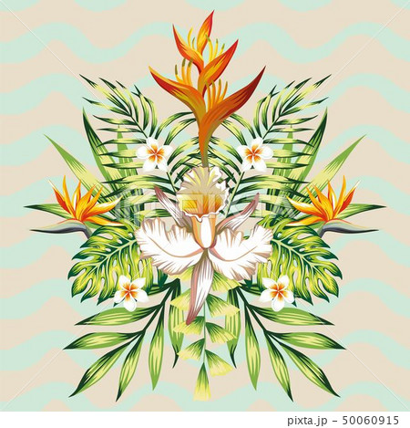 Mirror summer holiday composition from tropical 50060915