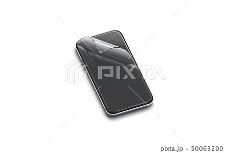 Blank curved transparent protection film on phone screen mock up 50063290