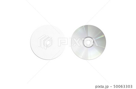 Blank white compact disk mock up, isolated, top view 50063303
