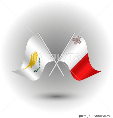 vector two crossed cypriot and maltese flags 50065029