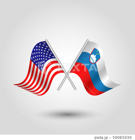 vector two crossed american and slovenian flags vector two crossed american and slovenian flags 50065030