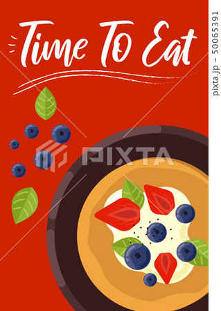Soup on bright background in flat design style. Soup on bright background in flat design style. 50065391