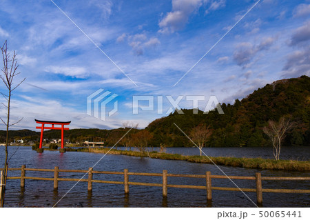 千葉県君津市　亀山湖亀山ダムの水上鳥居 50065441