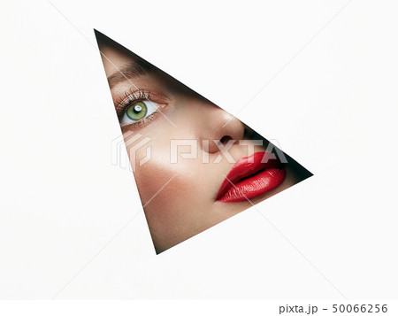 young beautiful woman. female face with makeup young beautiful woman. female face with makeup 50066256