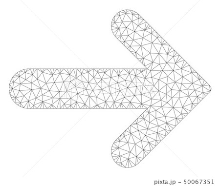 Arrow Right Polygonal Frame Vector Mesh Illustration 50067351