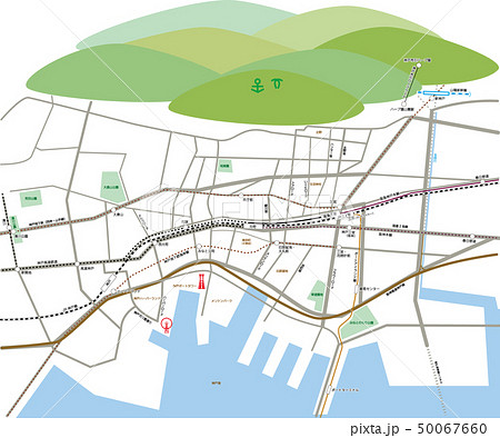 神戸マップのイラスト素材 50067660 Pixta