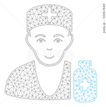 Apothecary Doctor Polygonal Frame Vector Mesh Illustration 50067680