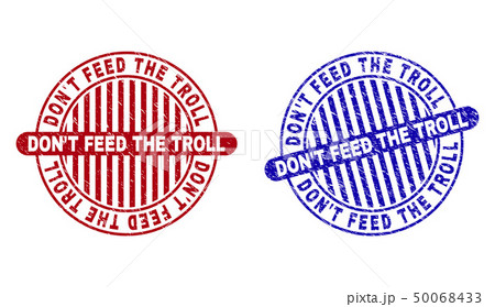 Grunge DON T FEED THE TROLL Scratched Round Stamp Seals 50068433