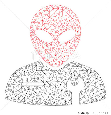 Alien Mechanic Polygonal Frame Vector Mesh Illustration Alien Mechanic Polygonal Frame Vector Mesh Illustration 50068743