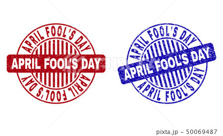 Grunge APRIL FOOL S DAY Scratched Round Stamp Seals 50069487