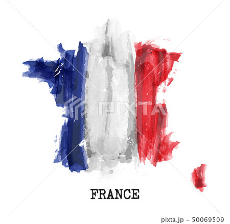 France flag watercolor painting design  50069509