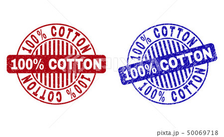 Grunge 100 Percents COTTON Textured Round Stamp Seals 50069718
