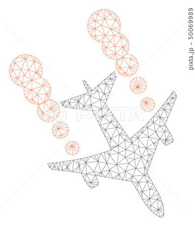 Airplane Smoke Trace Polygonal Frame Vector Mesh Illustration Airplane Smoke Trace Polygonal Frame Vector Mesh Illustration 50069989