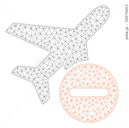Airplane Restricted Polygonal Frame Vector Mesh Illustration Airplane Restricted Polygonal Frame Vector Mesh Illustration 50070003