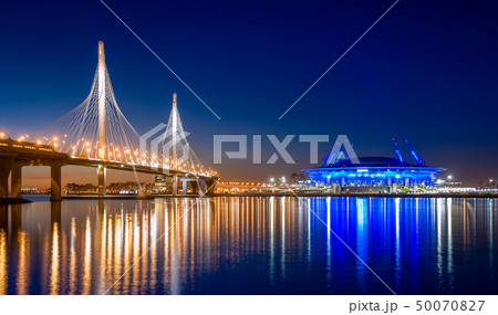 Saint-Petersburg sunset panorama of Neva delta 50070827
