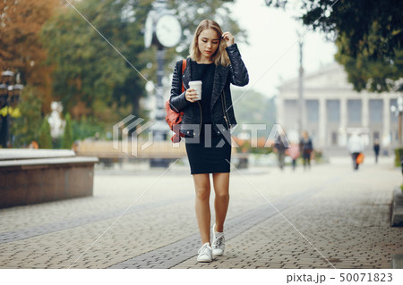 beautiful blonde in a city 50071823