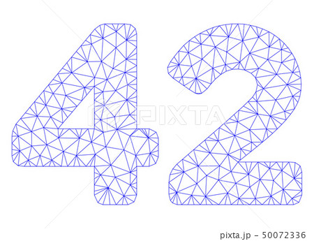 42 Digits Text Polygonal Frame Vector Mesh Illustration 50072336