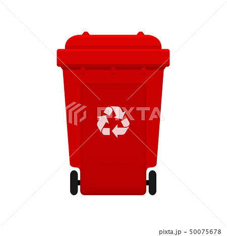 Bin Recycle Plastic Red Wheelie Bin For Wasteのイラスト素材