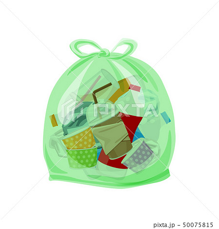 plastic waste packed in the transparent plastic 50075815