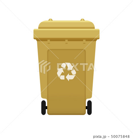 Bin Recycle Plastic Gold Wheelie Bin For Wasteのイラスト素材