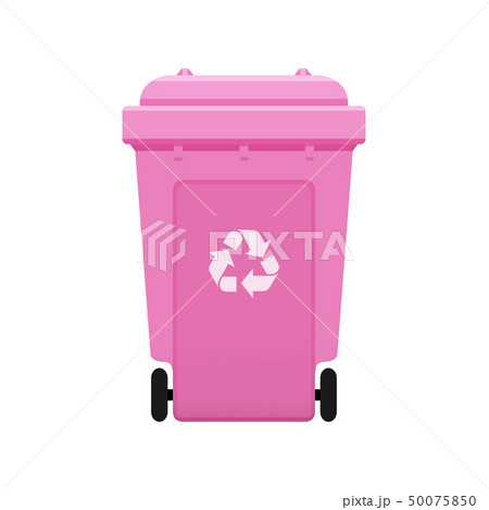 Bin, Recycle plastic pink wheelie bin for waste - Stock Illustration  [50075850] - PIXTA