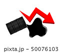 crude oil barrels with falling graph symbol red 50076103