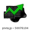 crude oil barrels with pointing up graph symbol 50076104