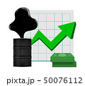 crude oil with pointing up graph and dollars 50076112