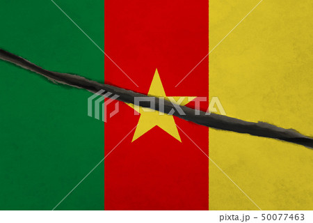 Cameroon flag cracked Cameroon flag cracked 50077463
