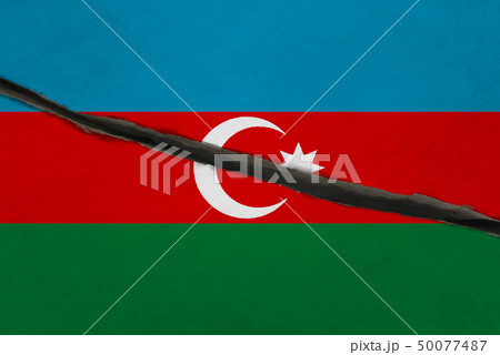 azerbaijan flag cracked 50077487