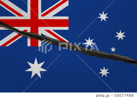 Australia flag cracked Australia flag cracked 50077488