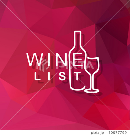 Cool flat wine or winery logo on triangle pattern Cool flat wine or winery logo on triangle pattern 50077799