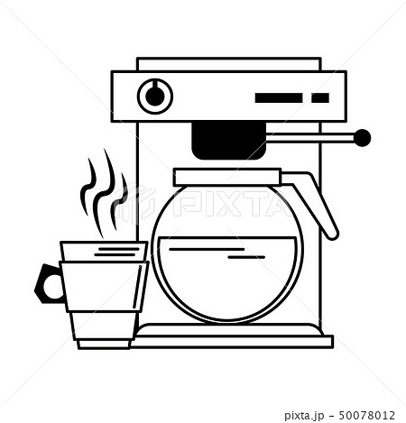 Espresso machine with coffee pot in black and white 50078012