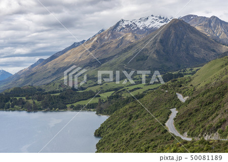 Mountains by Lake Wakatipu near Queenstown, New Zealand 50081189