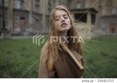 Windswept young woman 50081555