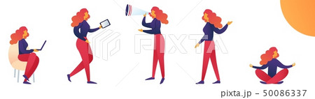 Vector Illustration Lifestyle and Stress Woman. Vector Illustration Lifestyle and Stress Woman. 50086337