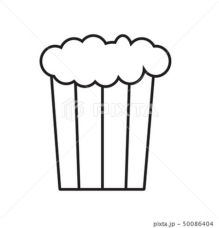 Popcorn Icon On White Background Monochrome Styleのイラスト素材