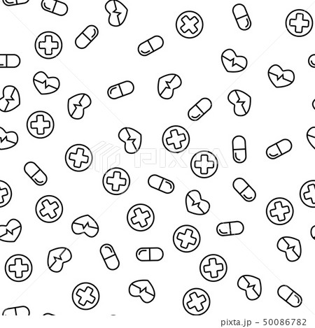 Medicine Pill Heart Healthcare Seamless Pattern Medicine Pill Heart Healthcare Seamless Pattern 50086782