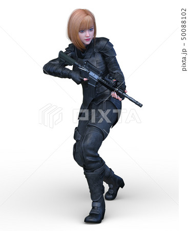 軍人女性のイラスト素材