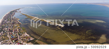 Aerial view of Berdiansk spit between Azov Sea Aerial view of Berdiansk spit between Azov Sea 50092029
