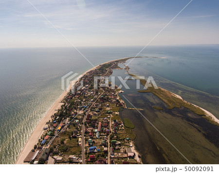 Aerial view of Berdiansk spit between Azov Sea Aerial view of Berdiansk spit between Azov Sea 50092091